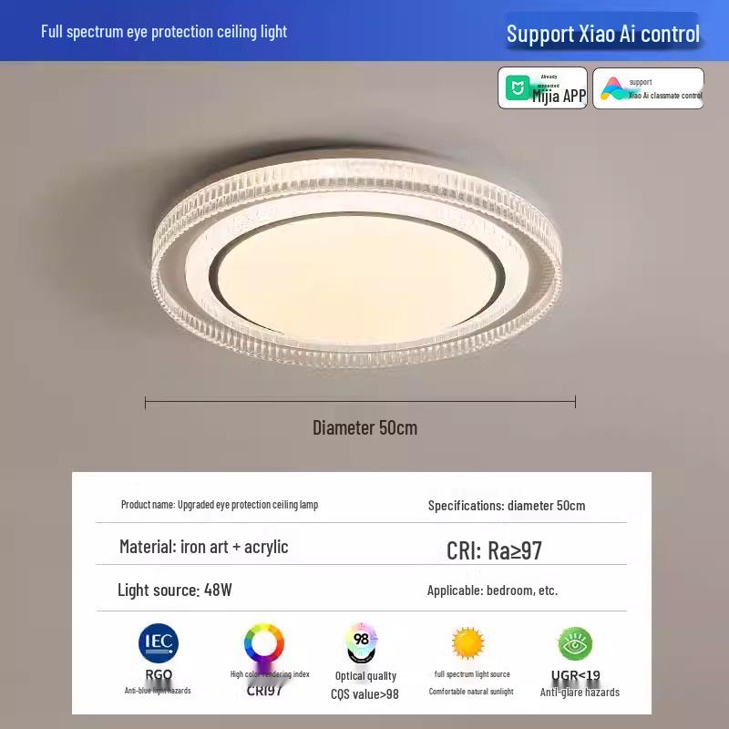 2025 Modern LED Crystal Ceiling Light for Master Bedroom - Minimalist Luxury Design