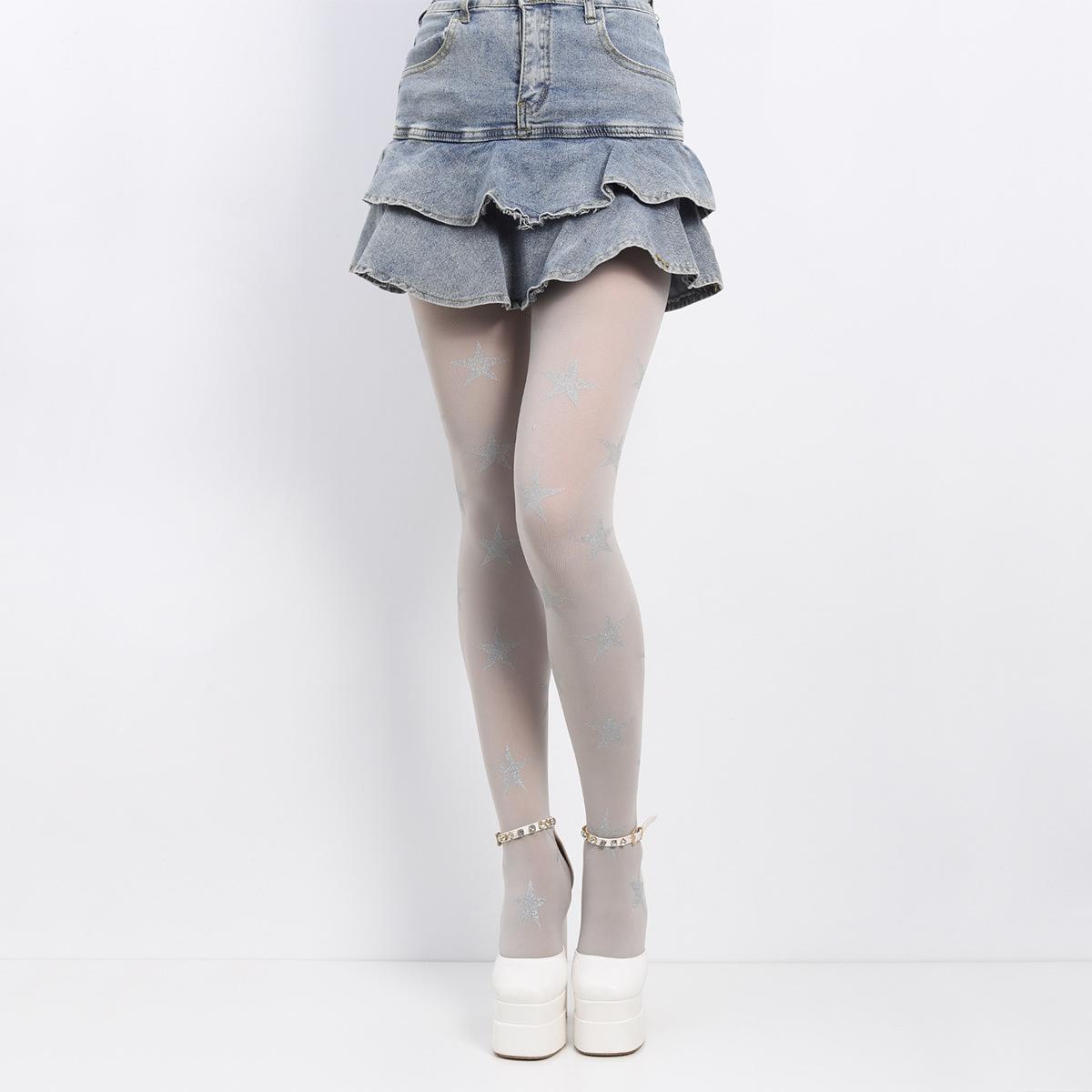 

Невидимые носки Леггинсы Женские Носят телесного цвета Леггинсы С принтом Звездные чулки Артефакт для голых ног Телесные брюки Чулки One size fits all серый