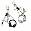 Black Silver Bow Star Bag Charms Beaded Pendants Creative Phone Lanyards  Girl