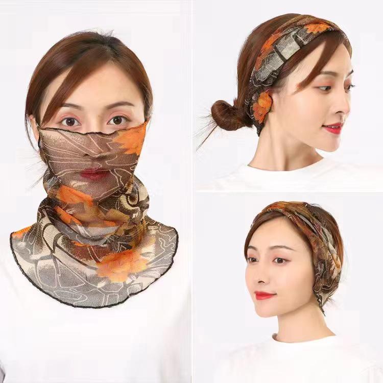 Women's Silk Scarf: Lightweight Sunscreen Veil, Neck Protection, Autumn/Winter Fashion Accessory.