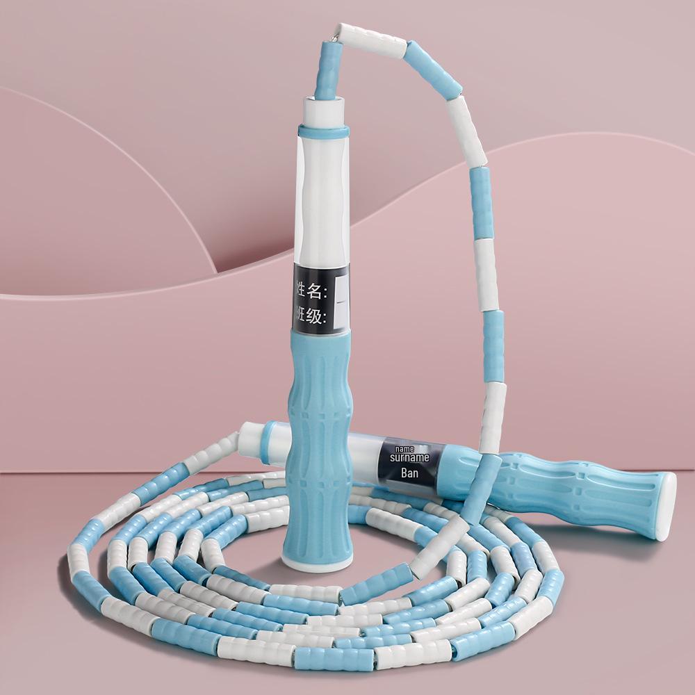 Kids' Adjustable Knotless Bamboo Bead Jump Rope for Beginners