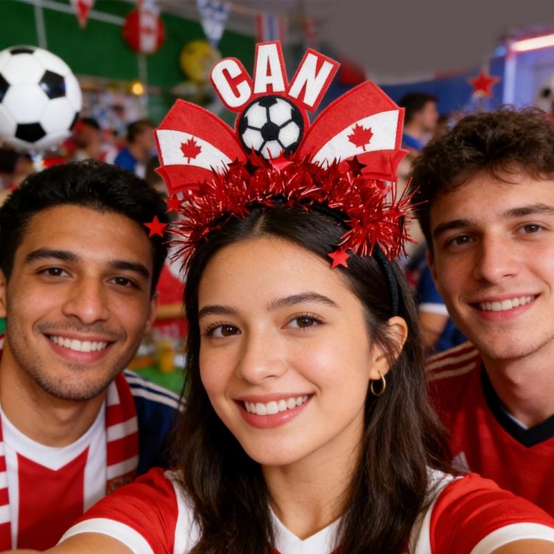 Pack Of 6pcs 2026 Soccer Event Flag Headbands For Fan With Elastic Design Creative Multiple Country Theme Headdress