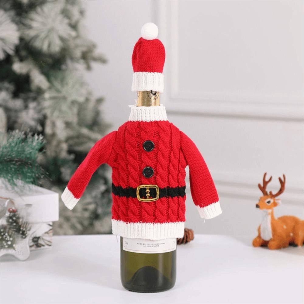 DIY Christmas Wine Bottle Cover Handmade Wine Bottle Knitted Sweaters  Party Supplies