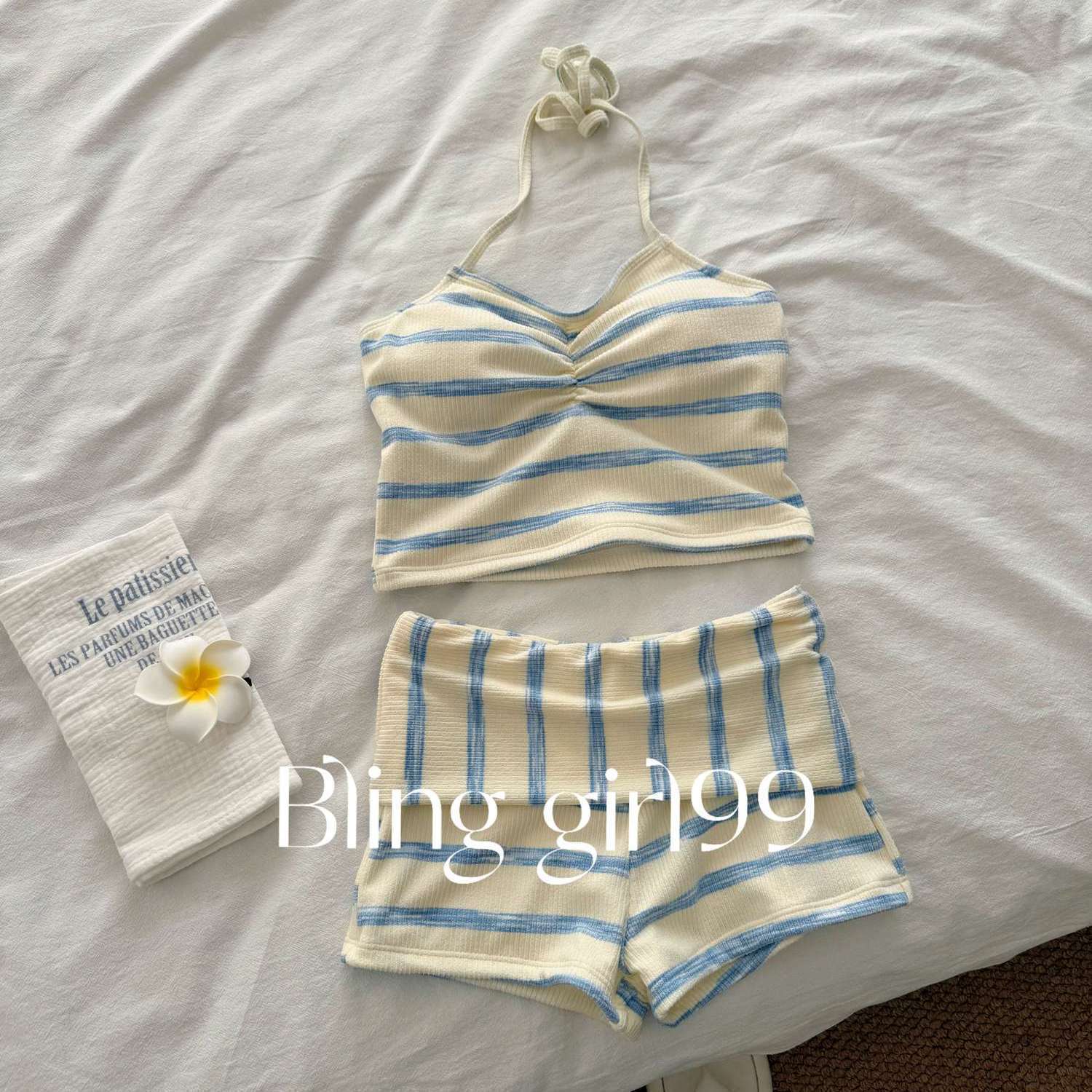 

[Sea Salt Cream] Summer French Small Fragrance Skinny Meat Cover Two Vacation Hot Spring s Swimwear Conservative M