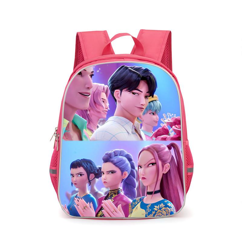 KPop Demon Hunters Kids Large Capacity Layered Backpack Students School Bags for Girls Boys Cartoon Bookbag Travel Backpack