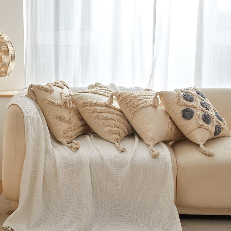 Getuftete Quaste Wabi-Sabi Böhmischer Stil Wurfkissen Kissenbezug Sofa Schlafzimmer Wurfkissenbezug