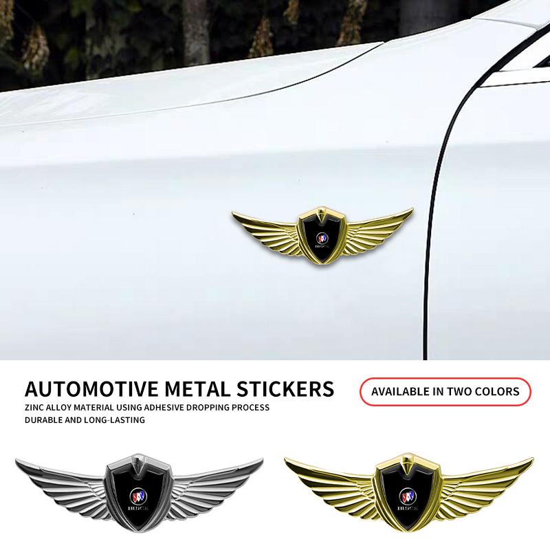 Metal Car 3D Eagle Angel Wings Logo Trunk Fender Sticker For Buick LaCrosse Encore Enclave Royaum Park Avenue Envista GL8 GL6