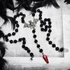 Y2K Abi Girl Gothic Vampire Bat Necklace with Red Coffin Cross