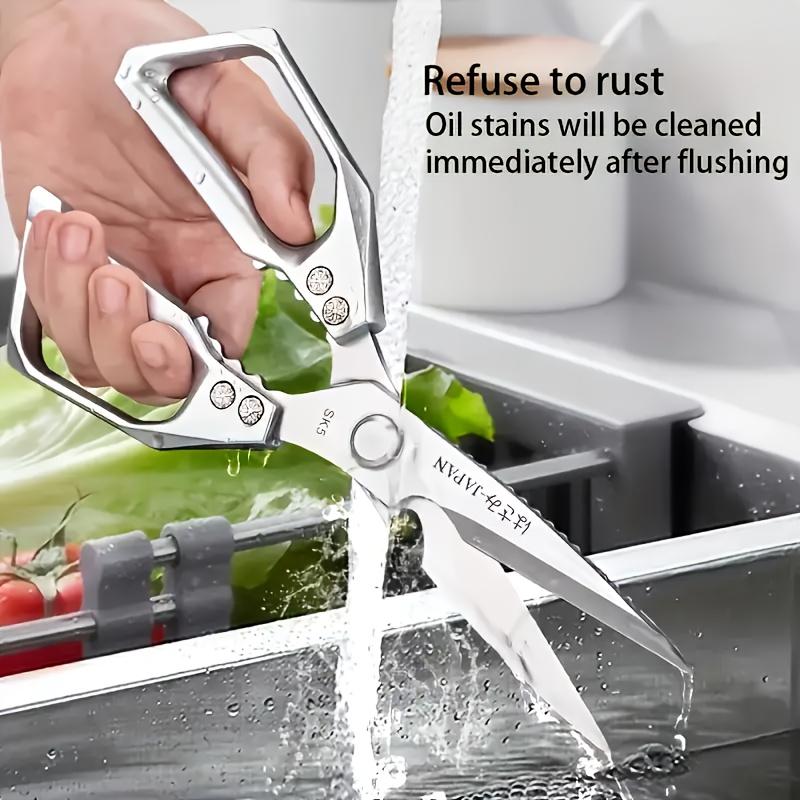 1pc, Stainless Steel Kitchen Scissors, Chicken Bone Scissors, Industrial Scissors, Multi-Functional Outdoor Meat Scissors