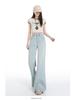 Women's Light Double-Button High-Waisted Wide-Leg Flare Jeans 2026 Summer