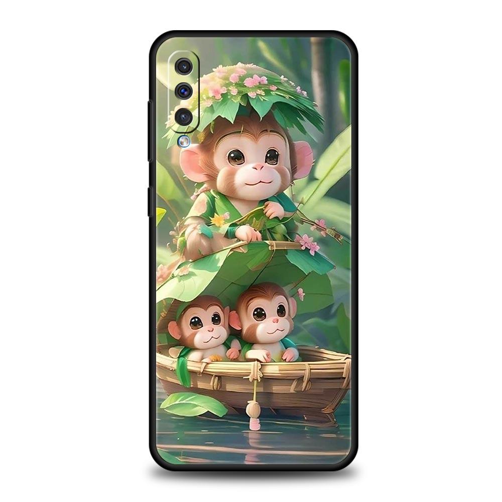 Monkey And Banana Phone Case for Samsung Galaxy A56 A36 A26 A16 A34 A24 A42 A22 A20 A12 A40 A30 A10 5G Soft TPU Cover Shell Bags