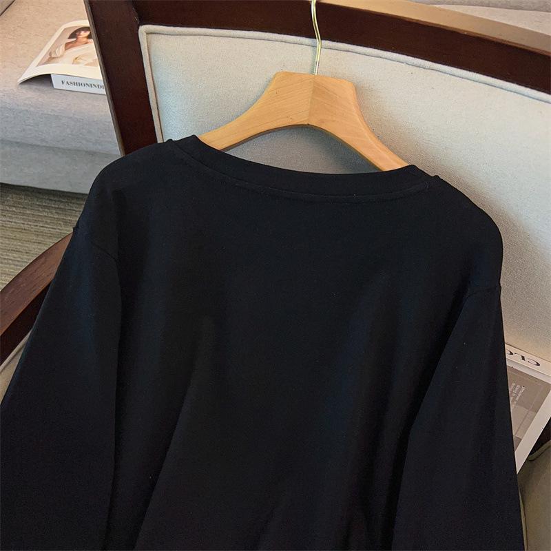 Plus Size Women’s Loose Knitted Base Layer, Bust 150/160, Round Neck, Mid-Length