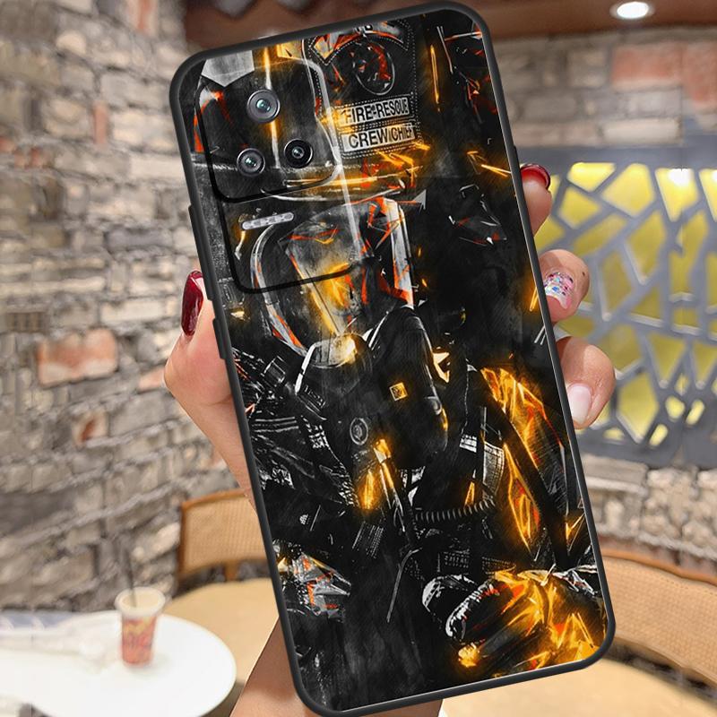 Firefighter Fire Love Case For Xiaomi 14 Ultra 15 13 11T 12T 13T 14T Pro POCO X3 X5 X6 X7 Pro M6 F5 F6 Pro Cover