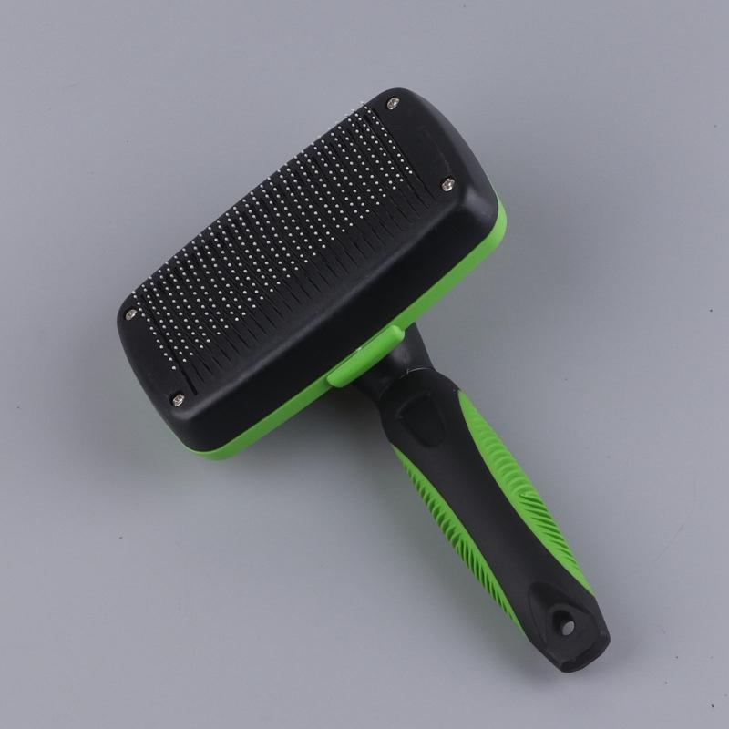 

Pet Stainless Steel Needle Comb Self Cleaning Brush Clean Grooming Comb Dog Care Open Knot Comb Cat Automatic Telescopic Comb 19X12.6X7cm