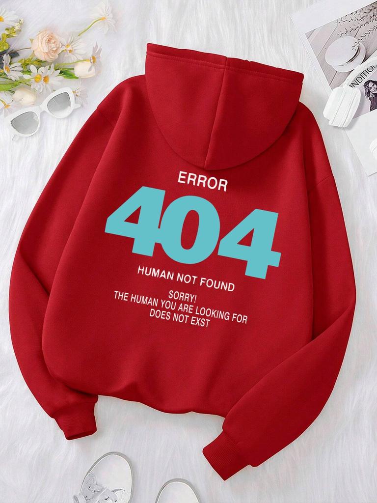 Error 404 Human Not Found Sorry! Men's Hooded Fashion S-XXL Hoodies Fleece High Quality Sweatshirts Autumn Casual Sportswear
