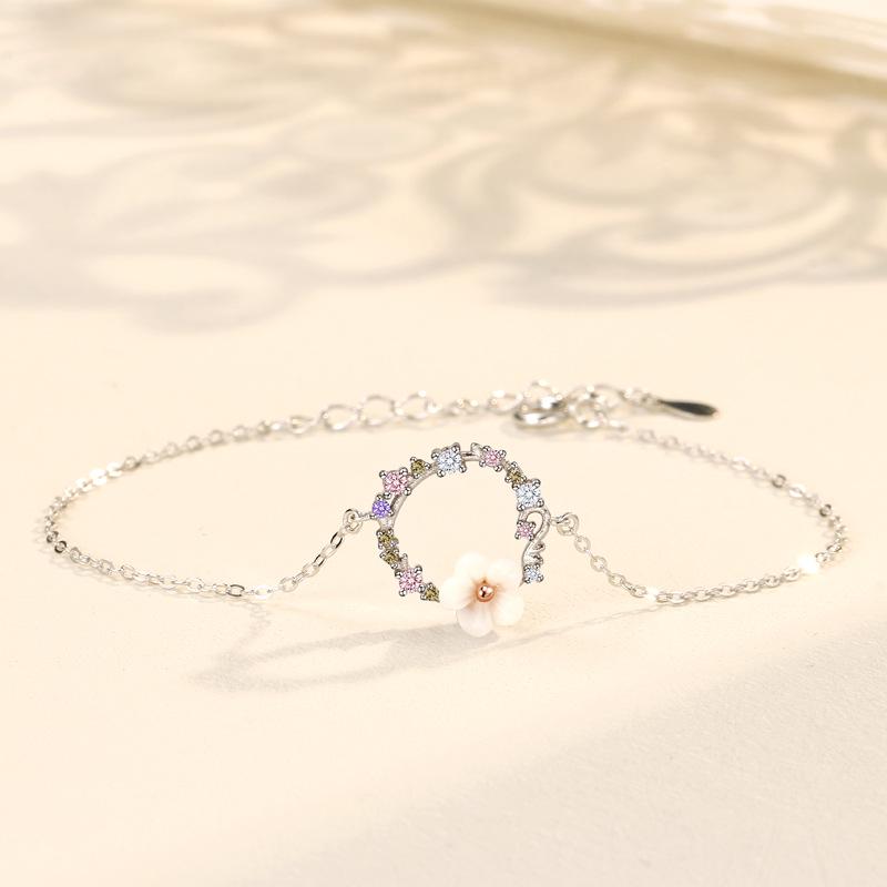 Daisy Ring Bracelet, Women s 925 Sterling Silver, Simple Style Niche Hand Jewelry, Fresh Summer Design 925 Sterling Silver