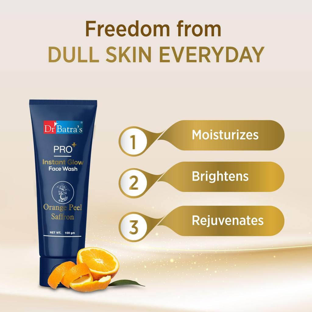 Dr. Batra's PRO+ Instant Glow Gesichtswaschgel 100 g | Tiefenreinigung, Verjüngung & Natürlicher Glow Für Männer und Frauen