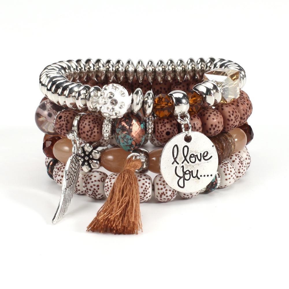 Bohemian Multi-Layer Bracelet with Hot-Selling Imitation Bodhi Beads