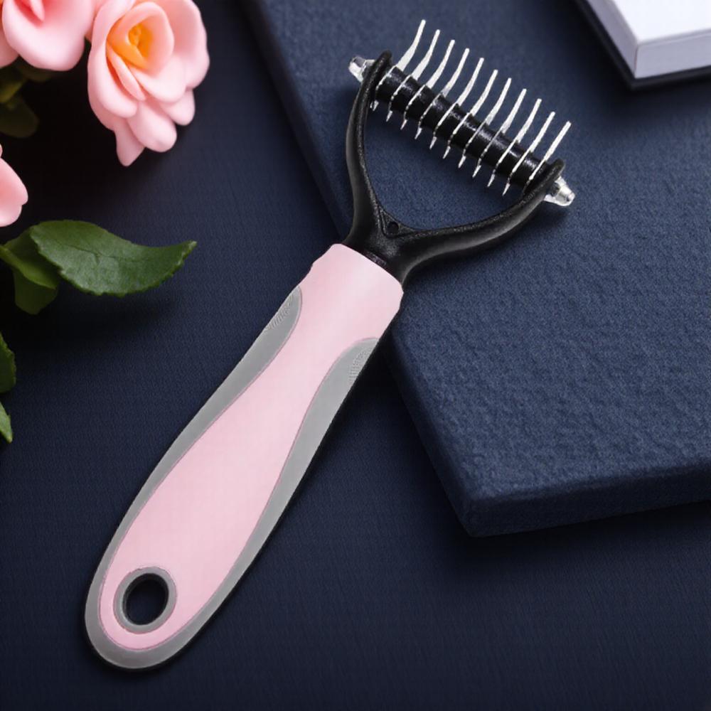 

Stainless Steel Double Sided Detangling Rake Comb for Cats Dogs Cleaning Grooming Depilatory Pet Tool