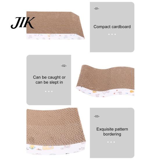 Eco Friendly Cat Scratcher Scratching Post No-Shedding High-Density Corrugated Paper Scratch Toy Wave Shape Design Household Reusable Pad