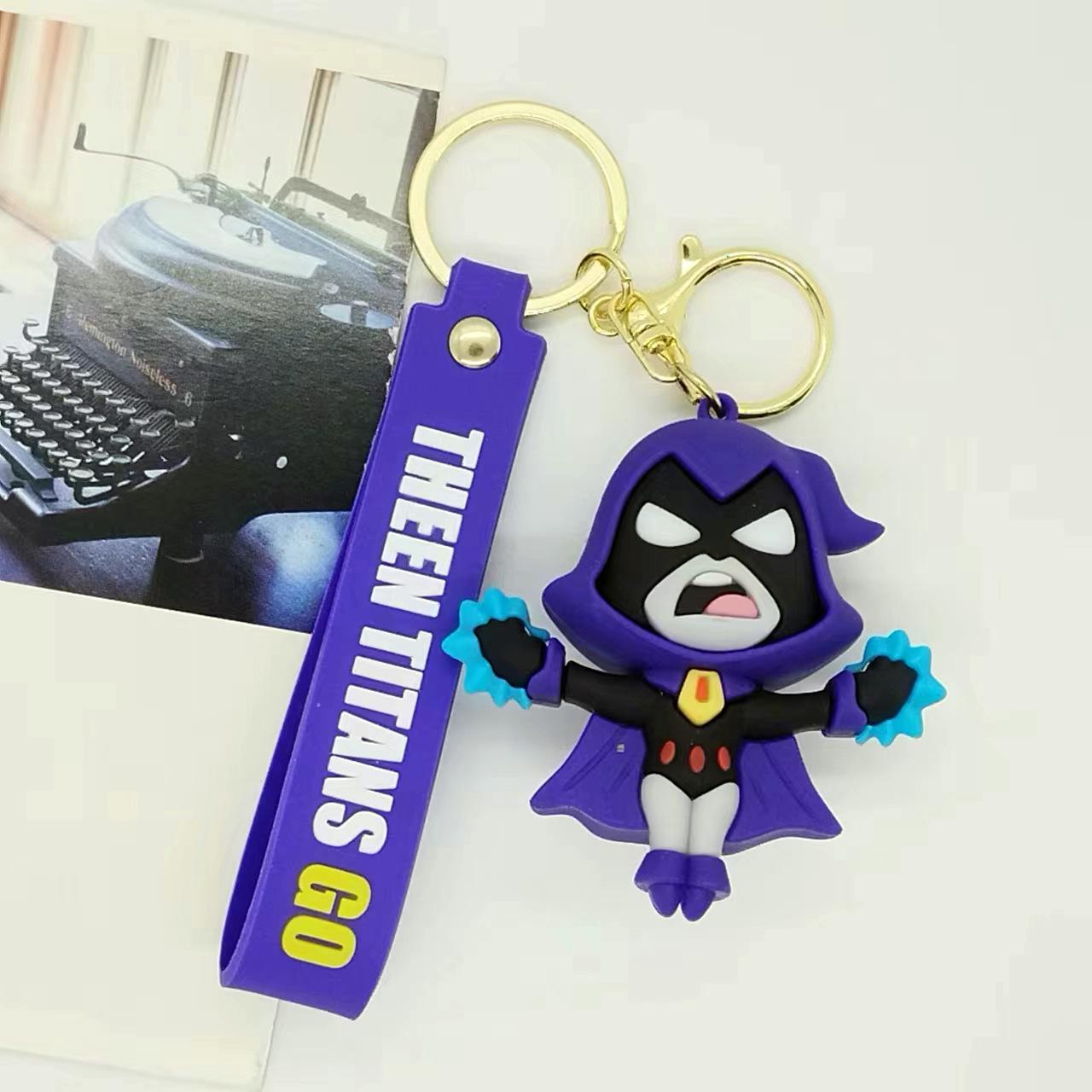 Трансграничный Креативный Мультяшный Teen Titans Go Оптовая Продажа Брелоков Сумок Автомобильных Брелоков Аксессуаров Подарков Мода Y2k Игрушки Аниме blue