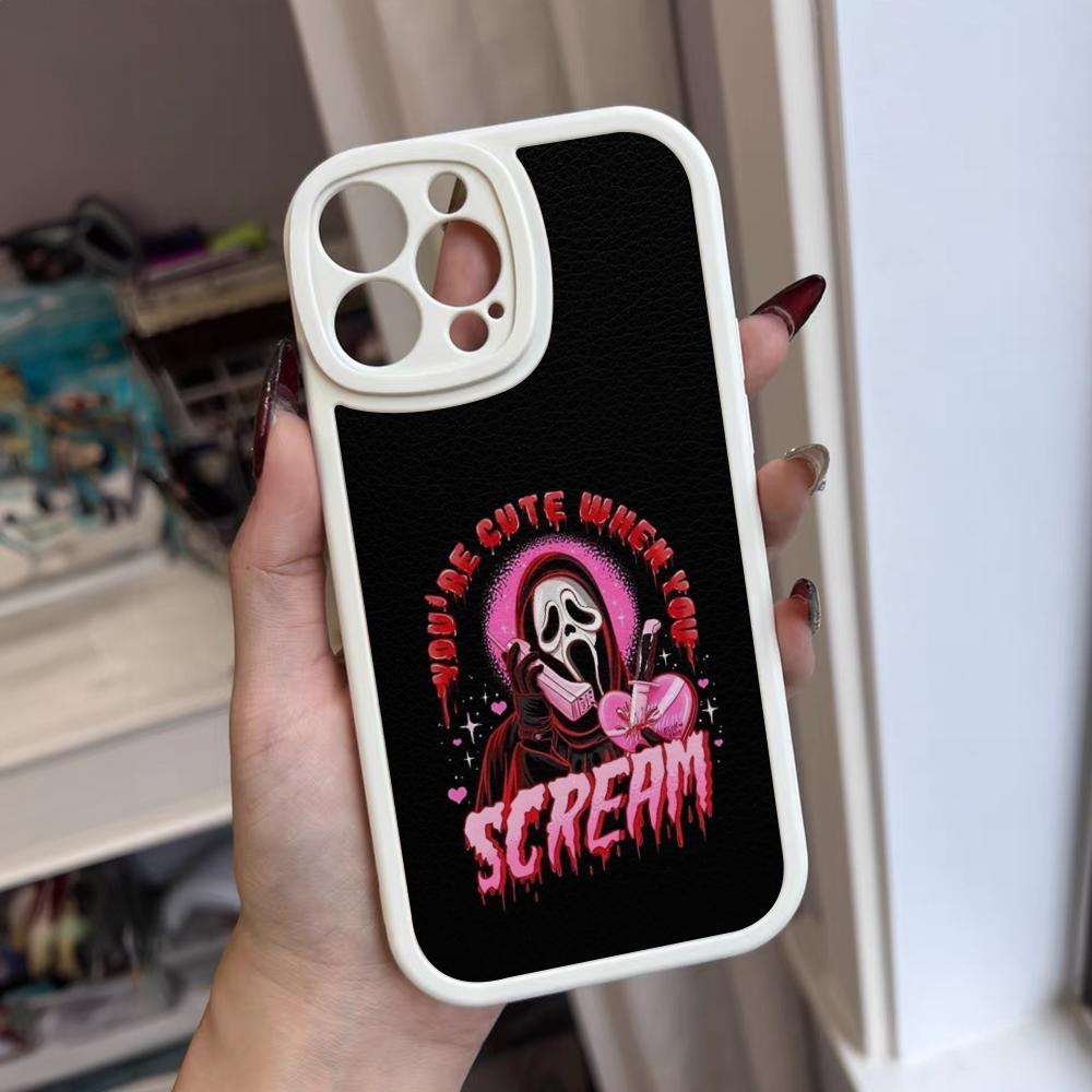 Ghostface Horror Scream Phone Case For Iphone 16 15 14 12 13 Pro Max 11 Mini Xs Puls Lambskin Silicone Cover