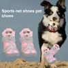 Yousheng 4Pcs Pet Shoes Fashionable Anti-slip Breathable Dog Mesh Boots Pet Supplies