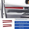 Red Carbon Fiber Car Interior Door Panel Decoration Cover For Toyota Hilux 15-21