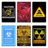 Attention Caution Biohazard Smeared Metal Sign Wall Mural Cave Printing Cinema Rusty Tin Sign Poster