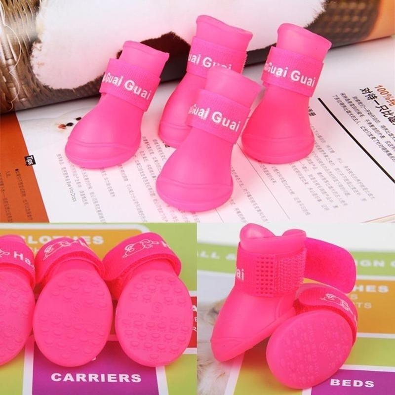 4 pezzi/set stivali per cani scarpe antiscivolo impermeabili per animali domestici