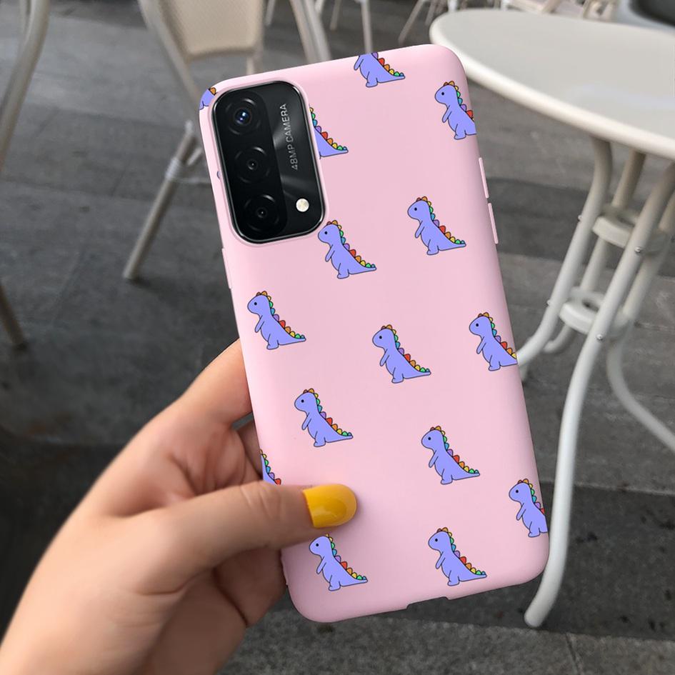 A74 Fodral För OPPO A74 CHP2219 Fodral Lyxigt Fjäder Dinosaurie Daisy Mönster Bakre Skydd För OPPO A74 5G CPH2197 A 74 Mjuk Capa