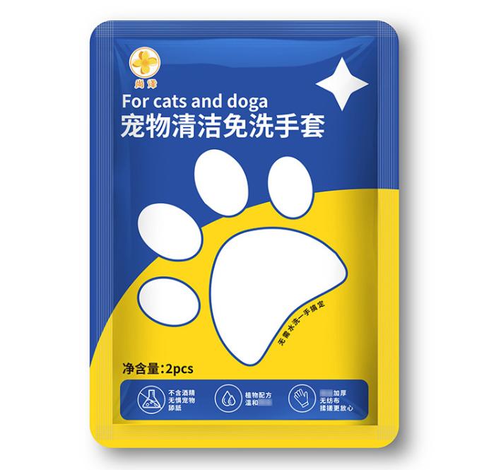 Disposable No-rinse Pet Cleaning Gloves, Pet Bath Grooming Gloves for Cats & Dogs, Wipes Glove for Pet Fur Cleansing (White,22*18cm) белый