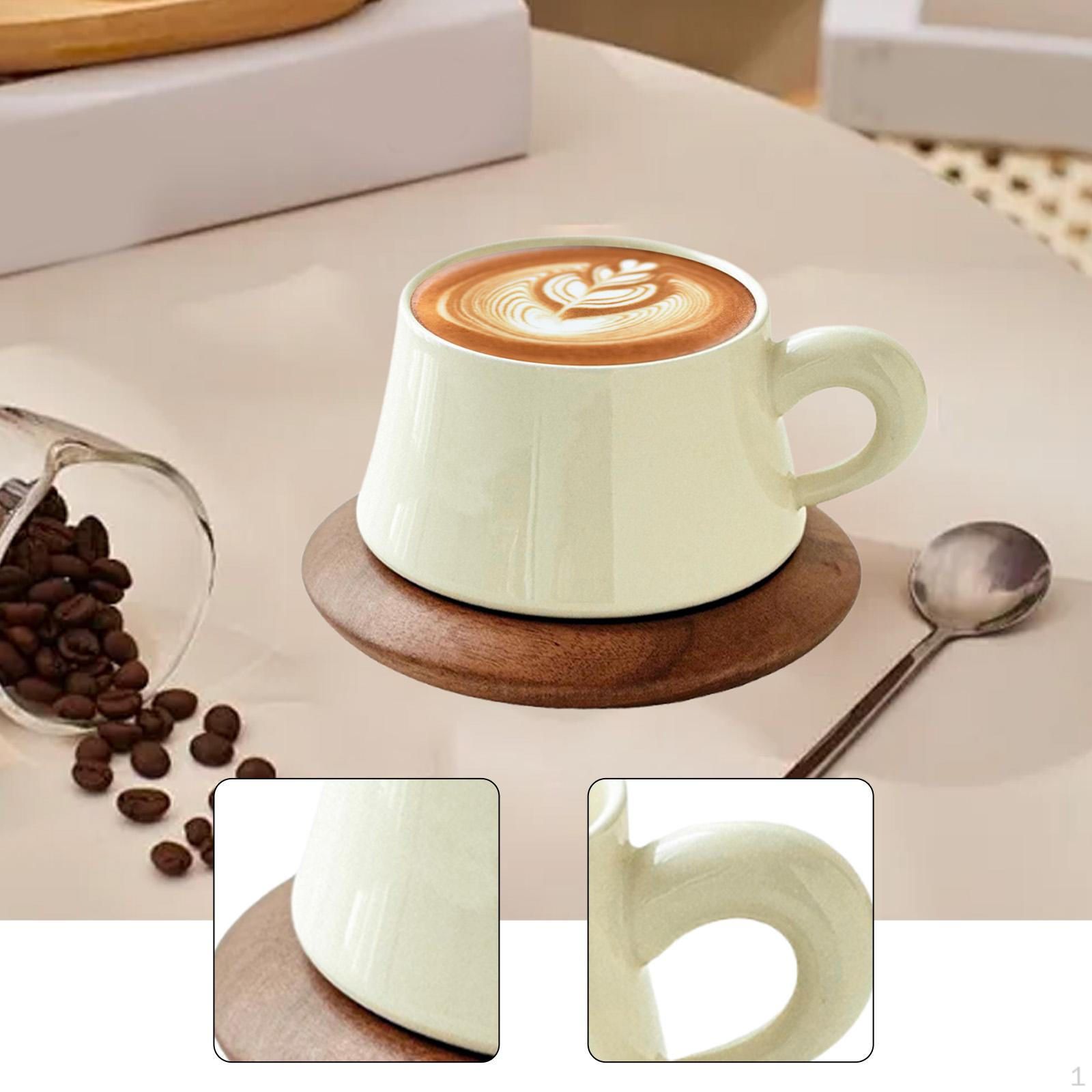 

Керамическая кофейная кружка с блюдцем, чашка для эспрессо с ручкой, подарок на день рождения, кофейная посуда для