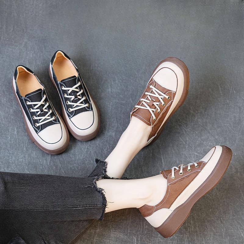 Retro and Versatile Thick-soled Women's Insole Height-increasing Casual Women's Shoes