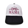 Mama Bow Embroidery Baseball Cap 5-Panel Snapback Cap For Mother'S Day Gift Embroidered Cotton Adjustable Hat For Women