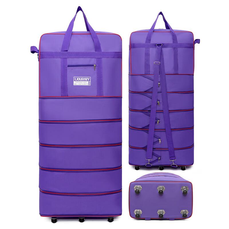 Expandable 6-Wheel Travel Luggage Bag
