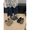 Ugly cute Birkenstock shoes children's velvet cotton shoes autumn and winter Mori round head belt buckle inner height-increasing Doudou shoes