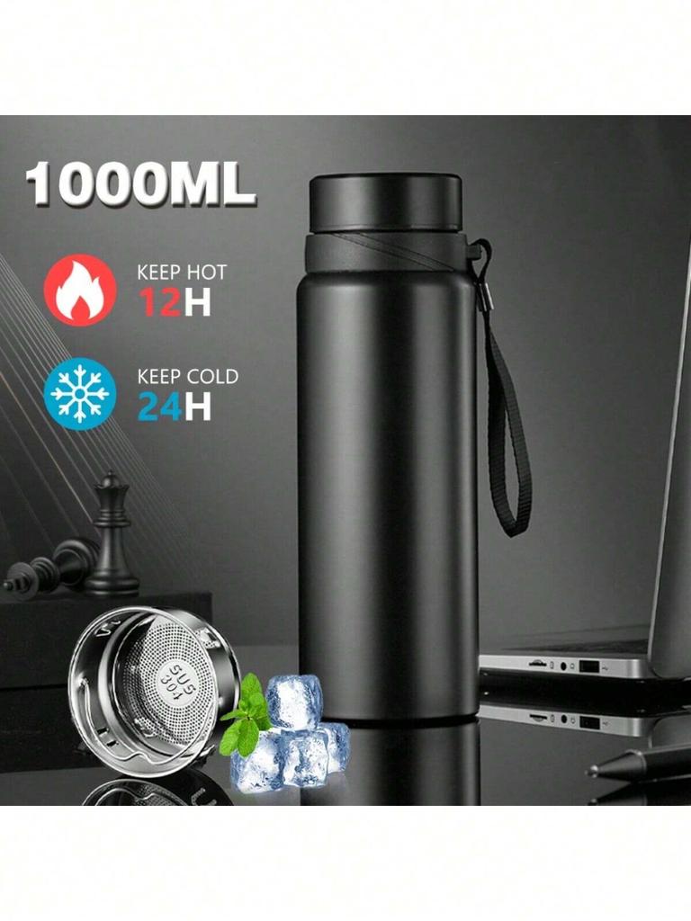 1L Thermal Water Bottle Keep Cold and Water Bottle for Water Tea Coffee Vacuum Flasks Stainless Steel Bottle