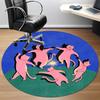 1pc Cat Circle Office Round Area Rug, Indoor Mat Suitable For Office, Under Office Chairs Bedroom Living Room Home Decor, Room Deco