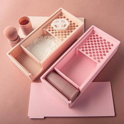 1Set Polymer Clay Cutter Anti-stick Starch Box With Brush Soft Ceramic Powder Storage Box Outdoor Tableware