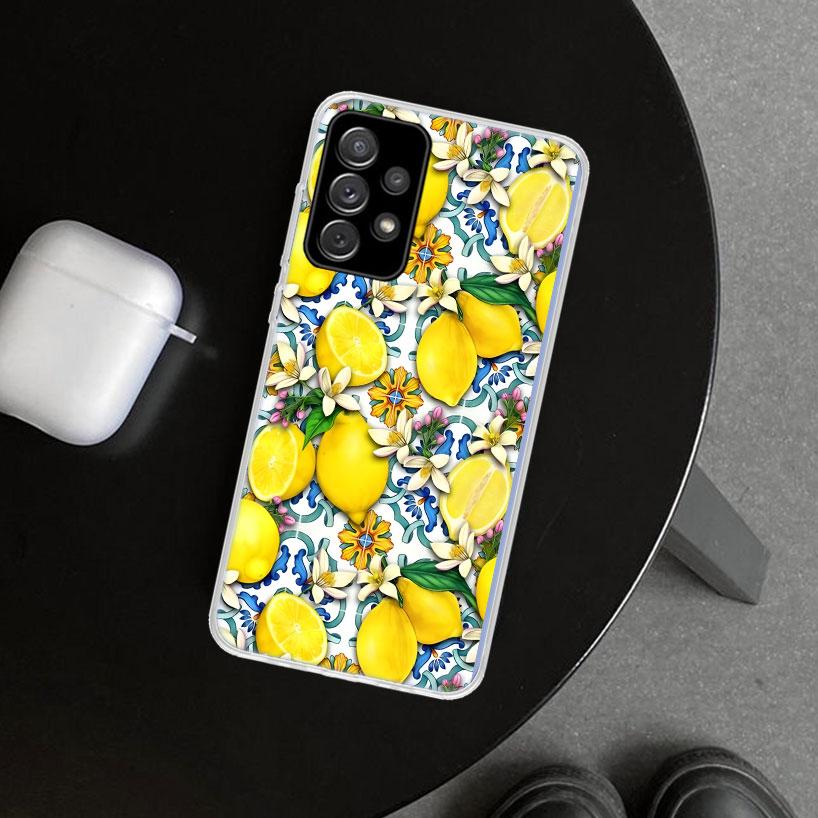 Citrus Limon Linnaeus Phone Case Cover for Samsung Galaxy A12 A22 A32 A52 A72 A02S A51 A50S A31 A20S A10S Note 20 Ultra 10 Plus
