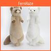 Soft And Fluffy Brown And White Ferret Plush Toy For Decorative Sofa Sleep