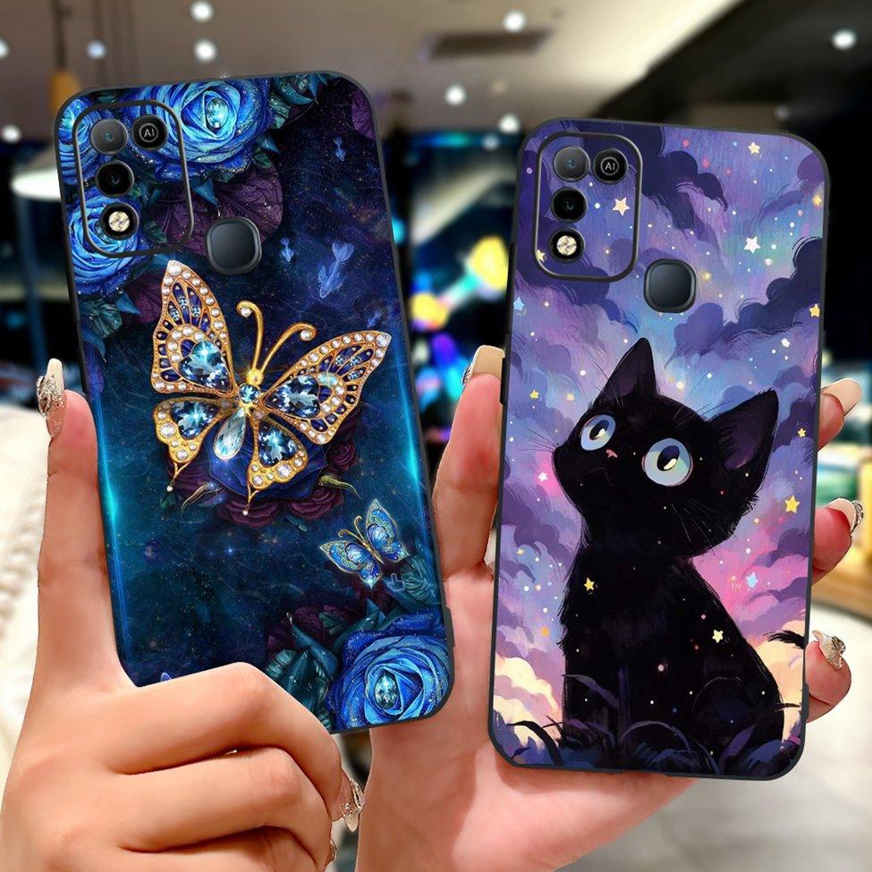 For Infinix Hot 10 X682C 10s X689B 10play X688C Back Cover For Infinix Hot 10 Play Case Shockproof Fashion Cute Cartoon Silicone
