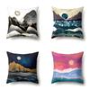 Polyester Pillowcase Automobile Decoration Mountain Home Print Pillowcase Waist Cushion Cover Bedside Cushion Cover Bedside Cushion Cover