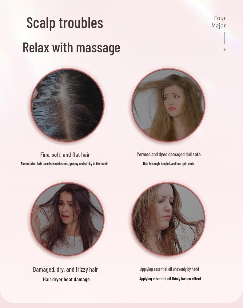 Electric Red Light Hair Growth & Scalp Massage Comb with Liquid Application