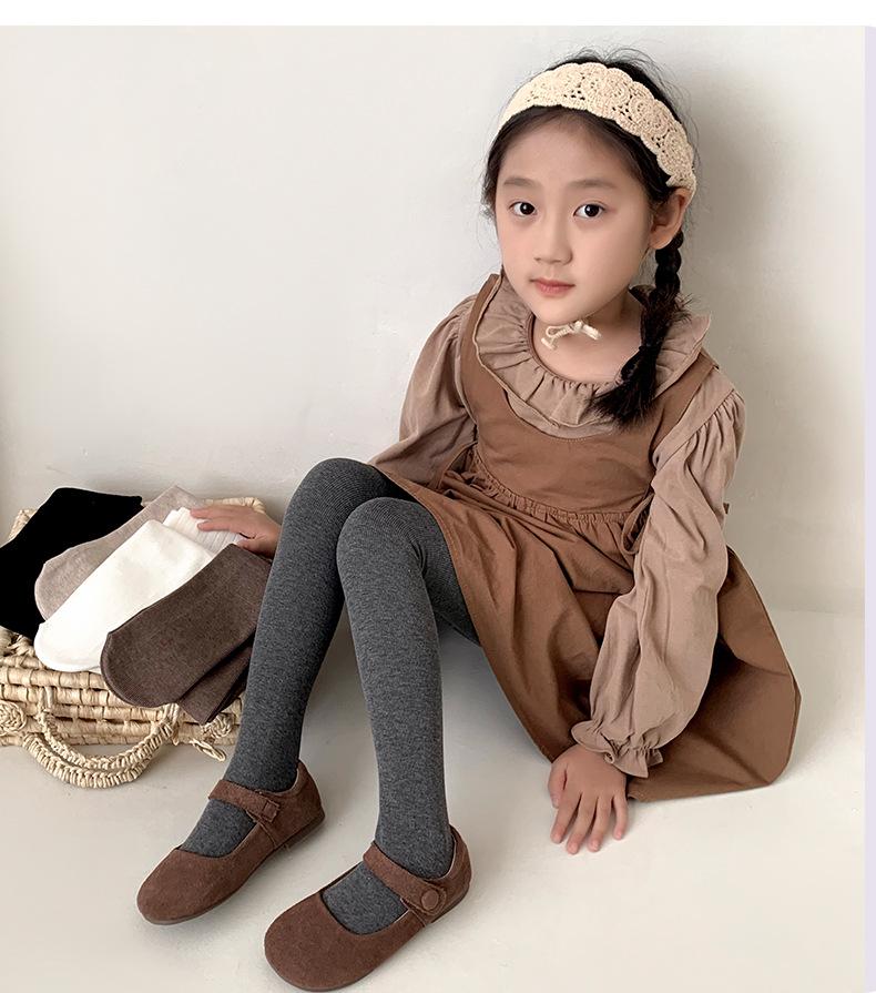 Fleece-lined Kids' Pantyhose & Leggings, Non-slip Dance Socks, and Bodysuits for Spring & Autumn.