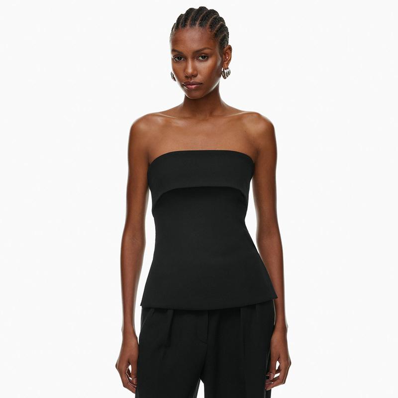 2025 Solid Tube Tops For Women Strapless Bra Turndown Slash Neck Lenceria Femenina Backless Bralette Femme Split Bandeau Top Sexy