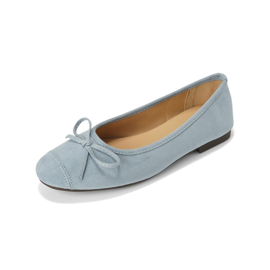 Giant soft flat-soled single shoes women's bow ballet shallow mouth soft sole