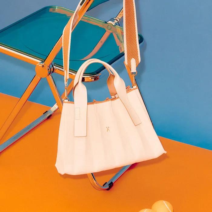 Lucky Pleats Canvas Tote S Ivory_Cream