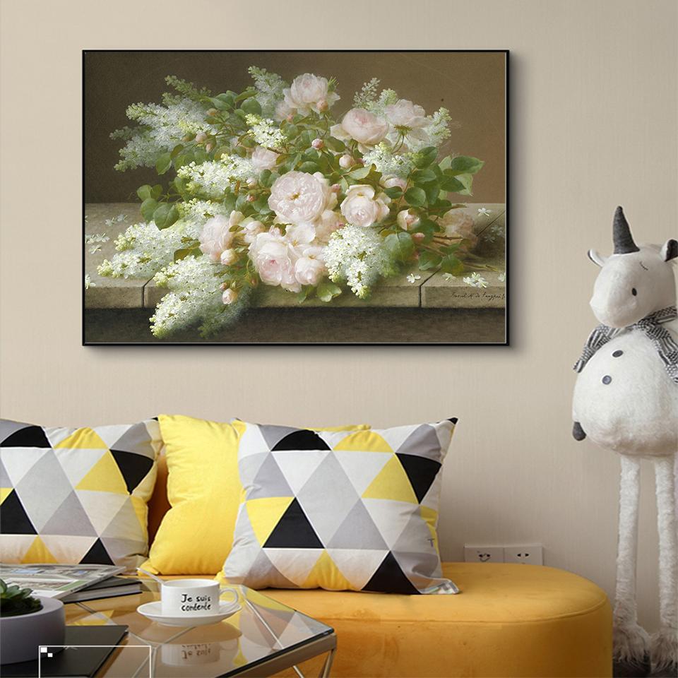 5D DIY Diamond Painting Pretty Retro Flower Diamond Embroidery Cross Stitch Kit Full Rhinestone Mosaic Home Decor